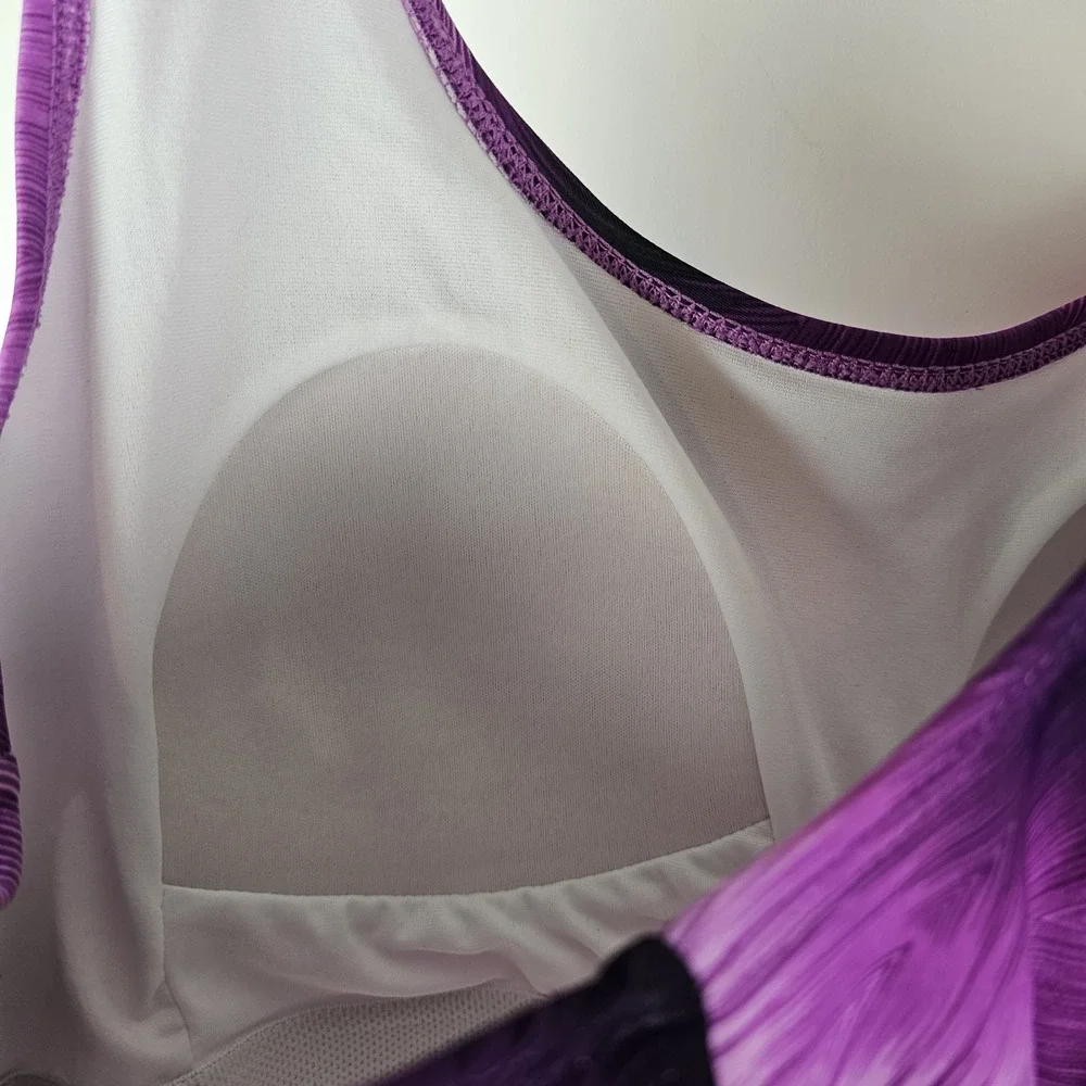 Catalina Womens 1X Swimsuit Purple Nylon‎ One Piece Full Coverage Swimwear